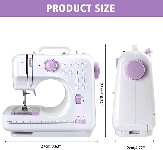 Beginner Sewing Machine,mini Sewing Machine Portable Electric Sewing Machine,12 Stitches Sewing with LED Light, Accessory Kit, Ideal for Clothing,Pillowcases,Sheet. thumbnail 2