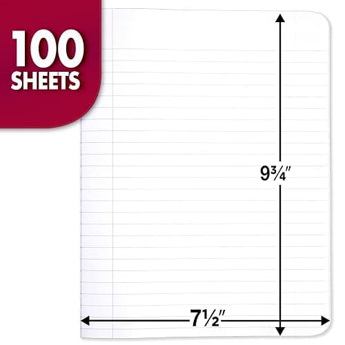 Mead Composition Notebook, 3 Pack, Wide Ruled Paper, 7-1/2" x 9-3/4", 100 Sheets per Comp Book, Black Marble (38301) thumbnail 2