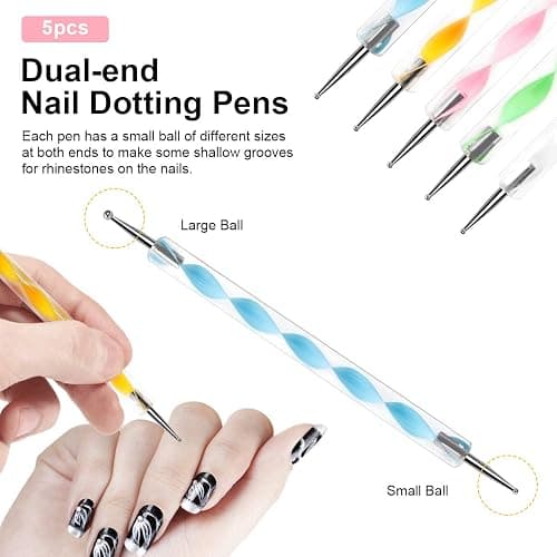 URAQT Nail Art Brushes Set, 15pcs Acrylic Nail Brush Painting Pen and 5pcs Nail Dotting Tools, Nail Pen Designer Nail Art Painting Kit for Diy & Professional Use thumbnail 3