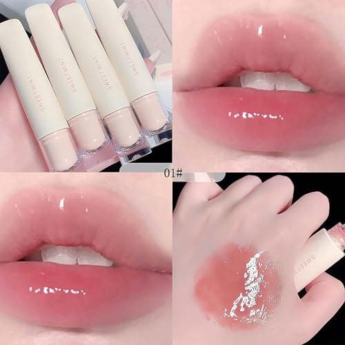 Baorder Hydrating Jelly Lip Gloss Set for Women,Brighten Lipstick,4Pcs | Long Lasting Waterproof Non-Stick Cup Lip Glaze,Moisturizing Tinted Lip Balm,Mirror Liquid Lipsticks Plumping thumbnail 2