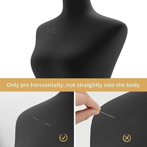 Bonnlo Female Dress Form Pinnable Mannequin Body Torso with Wooden Tripod Base Stand (Black, 6) thumbnail 5