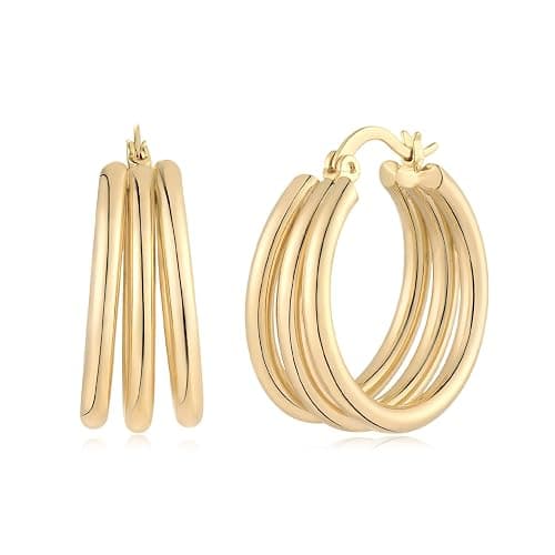 MYEARS Women Hoop Earrings Gold 14K Simple Hypoallergenic Everyday Jewelry - Image 1