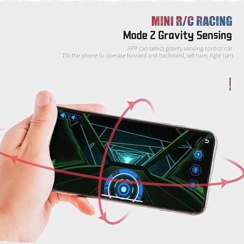rcxperts Mini RC Drift Car for Adults, 1:58 Scale 2.4G Small Pocket Portable Micro Racing Car, Mobile APP Control Drifting Cars, Toys Gift for Adults (Blue) thumbnail 4