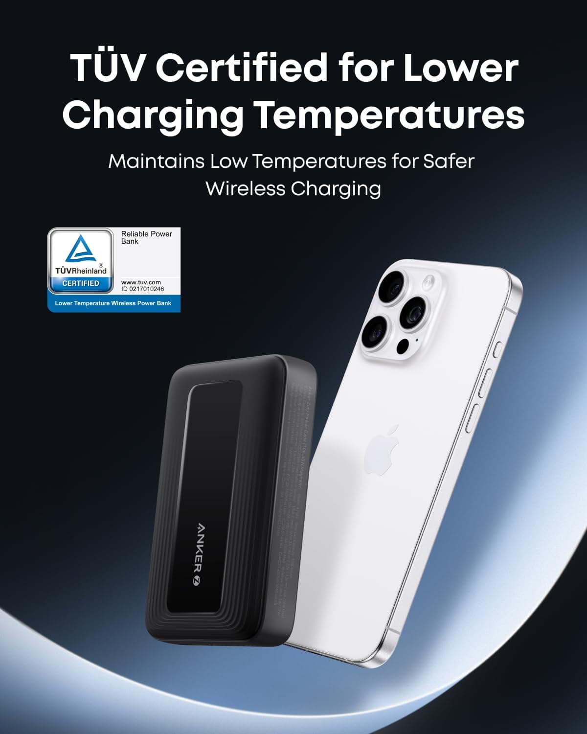 Anker Zolo Magnetic Power Bank, Compact 10,000mAh Wireless Portable Charger with 30W Max Fast Charging, Skin-Friendly and Durable Battery Pack, for iPhone 17/16/15/14 Series, AirPods, and More (White) thumbnail 3