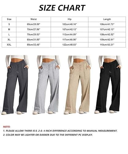 GUCURIN Womens Sweatpants High Waisted Drawstring Wide Leg Sweatpants Casual Baggy Yoga Jogging Pants for Women thumbnail 5