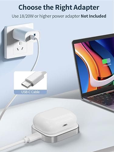 AirPods Pro Charger, Wireless Charging Station for AirPods Pro 3/ Pro 2/Pro, Wireless Charger for Airpods 4 (with Active Noise Cancellation)/ 3rd/ 2rd, White thumbnail 7