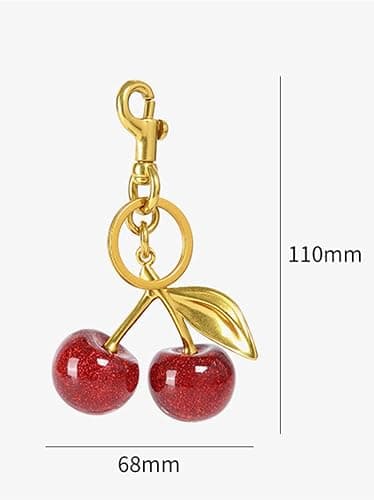 Cherry Bag Charm, Cherry Keychain Hanging Purse Charm Decoration Cute Pendant for Women thumbnail 6
