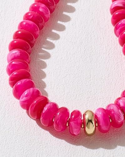 FAUTHENTICUTE Chunky Beaded Choker Necklace for Women Statement Necklace with Gold Accent Adjustable Beach Summer Jewelry Trendy Boho Necklaces in Multiple Colors y2k Jewelry thumbnail 5