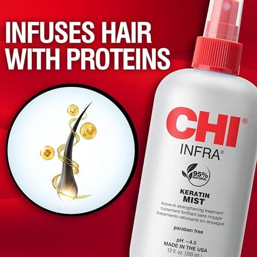 CHI Keratin Mist, Strengthening Hair Spray For Restoring Softness & Protecting Against Heat Damage, Paraben-free, 12 Oz thumbnail 2