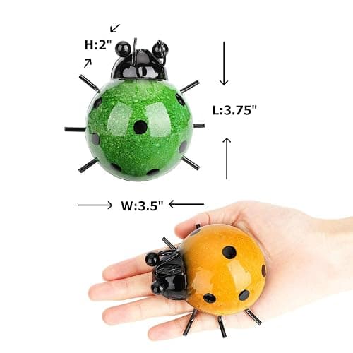 GIFTME 5 Metal Garden Wall Art Decorative Set of 4 Cute Ladybugs Outdoor Wall Sculptures thumbnail 2