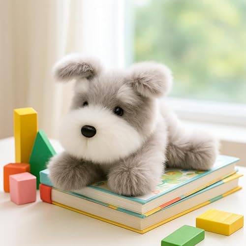 Mushymallow Adorable Schnauzer Dog Stuffed Animal Soft Plush Toy Cute Birthday Gifts for Boys Girls Kids Toddlers thumbnail 2