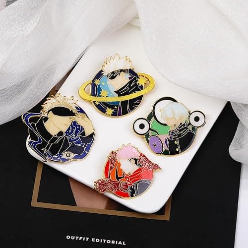 JJK Satoru Brooch Pins - Anime Figure Satoru Enamel Pins - Funny Gifts for Anime Lovers thumbnail 7