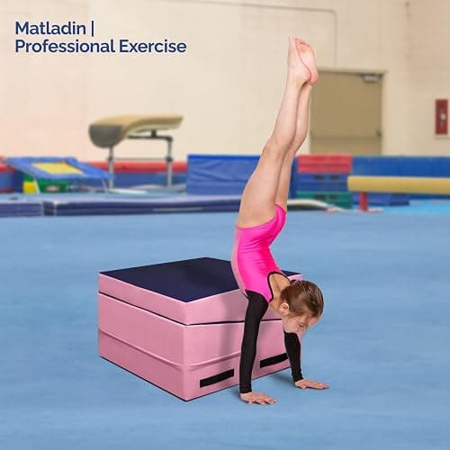 Matladin 48"x24"x14" Tumbling Mat - Folding Gymnastics Cheese Wedge Mat for Kids, Girls Home Training thumbnail 6