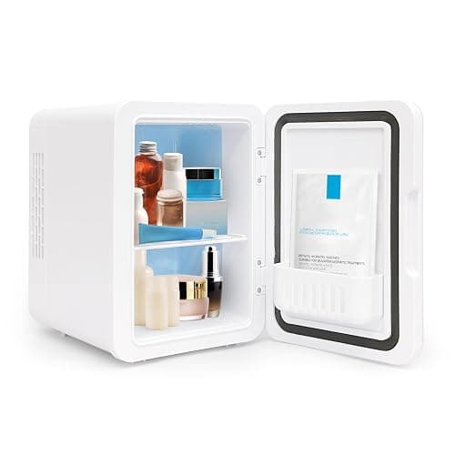 Enventor Mini Fridge 4 Litre, 6 Can Mini Fridges for Bedrooms, AC+12V DC Power Cooler & Warmer, Portable Small Fridge for Car, Travel, Home/Skincare, Makeup, Cosmetics/Drinks, Fruit, Food, White thumbnail 3