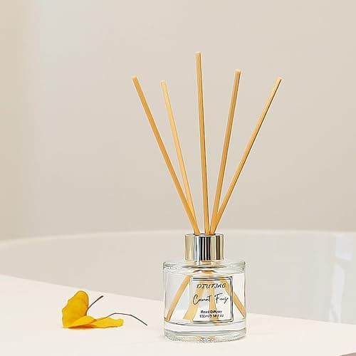 100ml Scent Diffuser with 6 Fiber Sticks, 3.5 oz Reed Diffuser Set Aromatherapy Fragrance Diffusers Air Fresheners for Home Bedroom Bathroom (Coconut) thumbnail 5