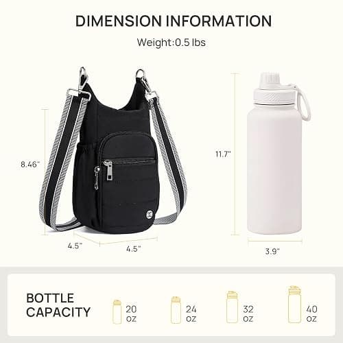 Telena Water Bottle Holder with Strap RFID Crossbody Bags for Women for Walking, Hiking, Cycling thumbnail 5