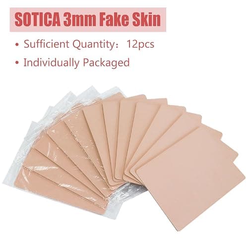 3MM Fake Skin Tattoo - SOTICA 12pcs Tattoo Skin 3mm Tattoo Practice Skins 6×8" Tattoo Fake Skin Silicone Practice Skin for Tattoo Thick Fake Tattoo Skin Piel Sintética Para Tatuar for Tattoo Supplies thumbnail 2