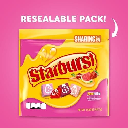 STARBURST FaveREDS Fruit Chews Candy, Chewy Candy, 15.6 oz Sharing Size Bag thumbnail 6