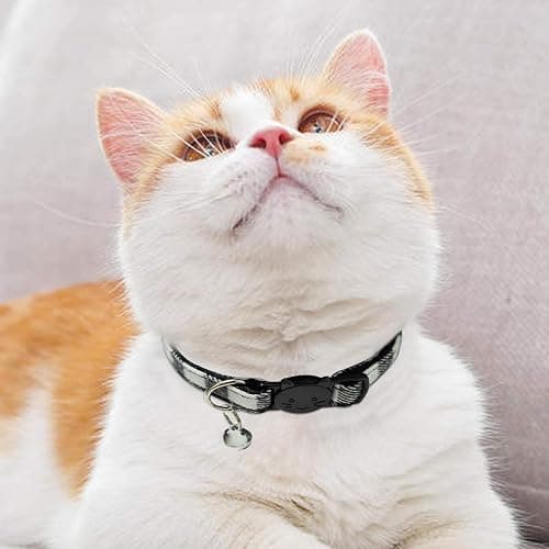 MJIYA Cat Collar with Bell, Breakaway Grid Collar with Plastic Buckle, Light Adjustable, Nylon, Kitty Collars thumbnail 6