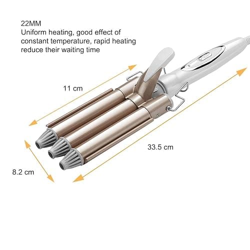 MENQANG Fer à boucler onduler, 3 Barils Fer à Onduler Fer à onduler Grandes Bigoudis pour Cheveux Long/Courts pour Femme Diamètre 22mm thumbnail 3
