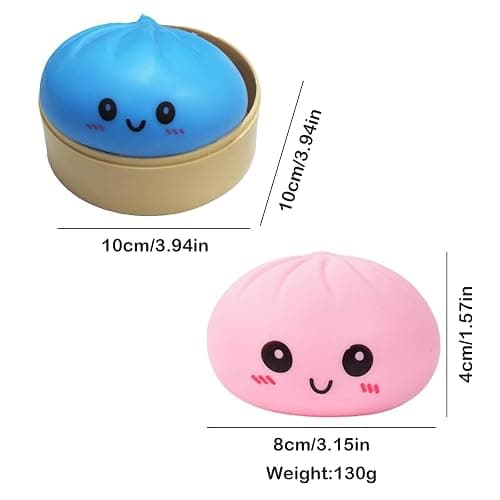 Glitter Dumpling Squishy Mystery Box 2Pack - 4-Inch TPR Fidget Toy, Anxiety Relief Slow Rise Squishy, Couple Group Unboxing Surprise Easter Gift for Teens Adults thumbnail 2