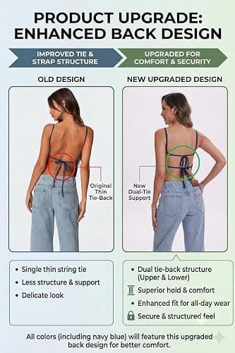 Backless Crop Top for Women Y2K Open Back Cami Top Spaghetti Strap Tie Back Sleeveless Cotton Summer Going Out Tank Top thumbnail 3