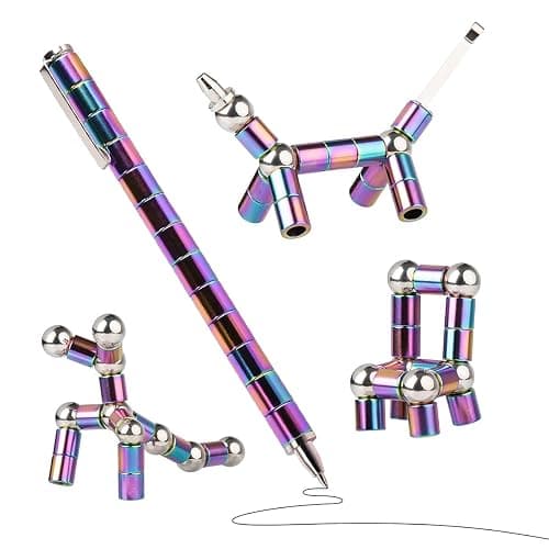HKDGYHON Toy Pen, Decompression Magnetic Metal Pen, Multifunction Writing Magnet Ballpoint Pen, Gift for Kids or Friends (Colorful) thumbnail 7