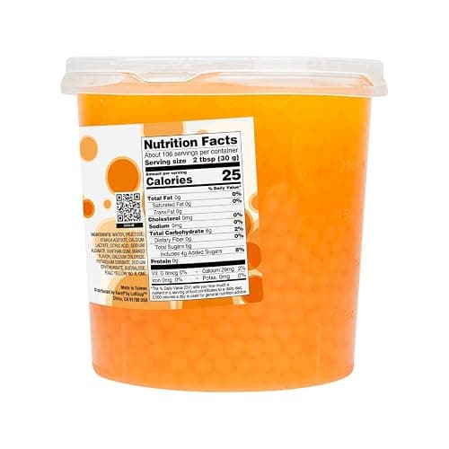 Tea Zone [7 Pounds] Mango Pearls for Boba Tea Beverages, Sweets, Ice Cream Topping | B2051 thumbnail 2