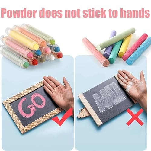 12pcs Dustless Chalk for Kids Colored Chalkboard Chalk with Pen Holder Blackboard Eraser Sidewalk Chalk for Kids Dust Free Chalk Crayons for Children Students Teacher Drawing Writing thumbnail 7