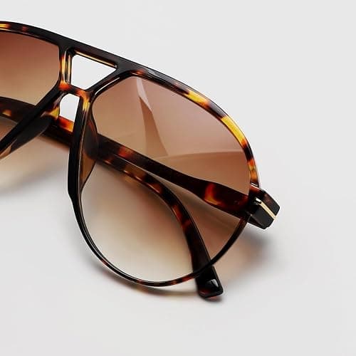 GUVIVI Retro Aviator Sunglasses for Women Men Oversized Classic 70s Vintage Trendy Tangle Free Square Aviators Sun Glasses thumbnail 4