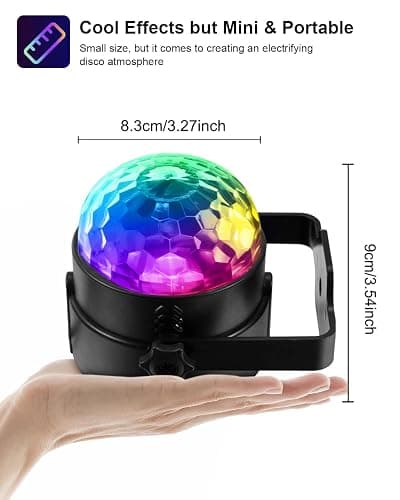 Luditek 2-Pack Sound Activated Party Lights with Remote Control, Disco Ball Light, DJ Strobe Lamp for Home Room Dance Party Supplies White Elephant Gifts Birthday Christmas Halloween Party Decorations thumbnail 2