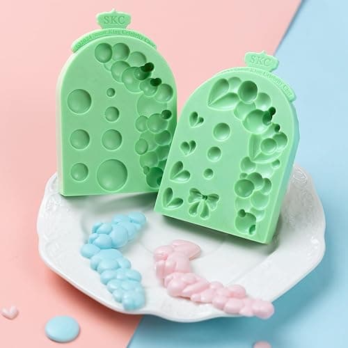 KALAIEN 3 PCS Pearl Bubbles Ball Fondant Molds, Pearl Borders Silicone Mold diy 3d Bubble Fondant Mold for Baking(arch) thumbnail 3
