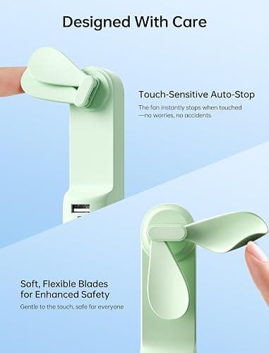 JISULIFE Handheld Mini Fan, 3 IN 1 USB Rechargeable Portable Fan [12-19 Working Hours] with Power Bank, Flashlight, Pocket Design for Travel/Summer/Concerts/Lash, Gifts for Women(Green) thumbnail 7