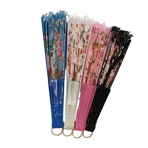 sehtorry 4 Pack Spanish Style Floral Folding Fans Ladies Lace Handheld Fans for Party Wedding Dancing and Home Decoration thumbnail 4
