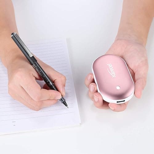 Karecel Rechargeable Hand Warmer, 5200mAh Double-Sided Fast Heating Electric Hand Warmer Power Bank, Up to 11Hrs, 3 Heat Settings, Portable Pocket Heater, Best Gifts for Women Men, Camping, Golf - Rose Gold thumbnail 6