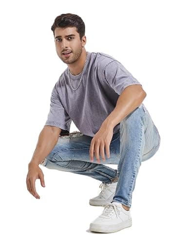 3 Pcs Men's Oversized Heavy Cotton Summer T-Shirts Vintage Tee Loose Fit Short Sleeve Casual Tshirts for Men Women thumbnail 7