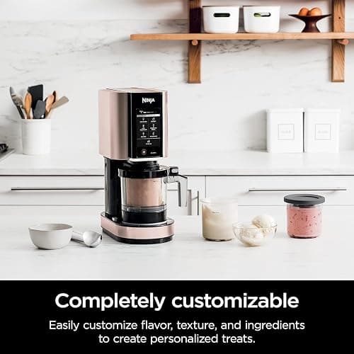 Ninja NC301 CREAMi, Ice Cream, Gelato, Milkshake, Sorbet, and Smoothie Bowl Maker, 7 One-Touch Programs, Rose Gold (Renewed) thumbnail 2