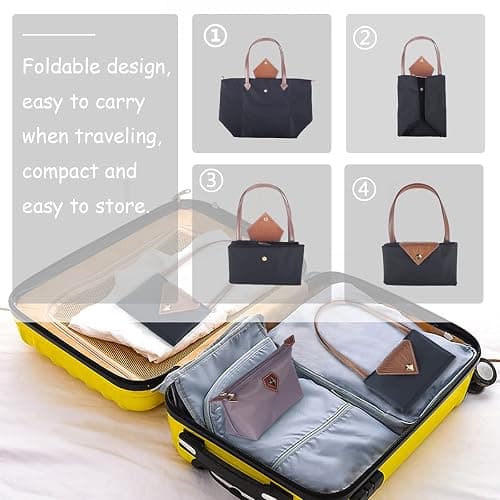 BOJLY Oxford pour Femme Sac à Bandoulière de Pliage Grande Capacité Sac a Main Nylon Dames Shopping Pliant Fourre-tout Plage Sac de Voyage Imperméable Occasionnel thumbnail 7