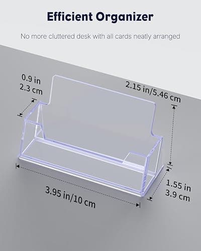 Uniclife 2 Pack Acrylic Business Card Holder for Desk, 60 Card Capacity | 1 Slot Clear Business Card Display Stand for Men Women Desktop Business Card Organizer Card Stand for Office Home Exhibition thumbnail 2