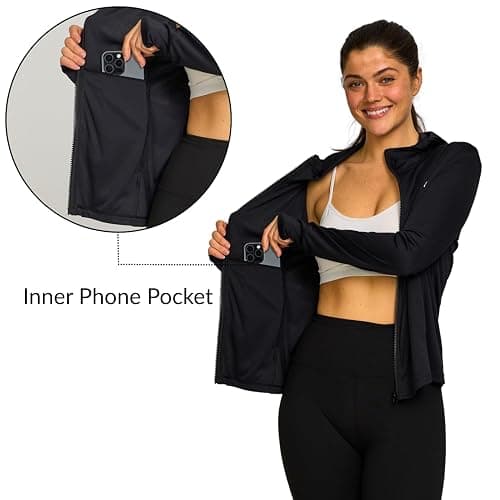 Hurley Sun Protection Lightweight Jacket Women - Sun Hoodie SPF 50+ UV Shirt Quick Dry Long Sleeve Sun Shirt Outdoor thumbnail 4