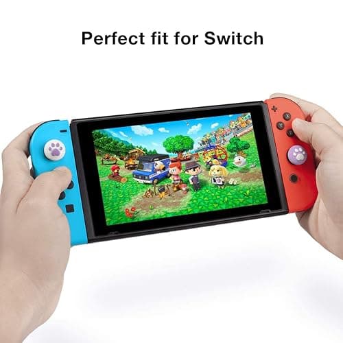 Cute Silicone Joycon Thumb Grip Caps for Nintendo Switch/OLED/Lite Console, Cute Cat Paw Shape Kawaii Silicone Joystick Cover Replacement Thumb Grip Covers for Joycon Switch Controller - Pink, 4PCS thumbnail 6