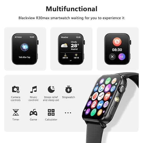 Blackview Smart Watch for Women, 1.91" HD Fitness Watch with LED Flashlight, Heart Rate SpO2 Sleep Stress Monitor, 120+ Sports Modes, Waterproof Step Counter, Bluetooth Call Smartwatch for iOS Android thumbnail 7