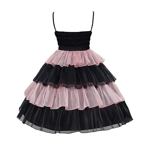 ZZEQYG Womens Lolita Dress for Girl Gothic pink puff sleeve dress with Bow - Medium - Blackpink-jsk thumbnail 3