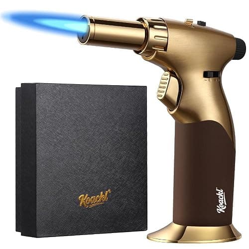 KOACKL Dual Flame Butane Torch Lighter, Refillable Kitchen Torch, Adjustable Flame with Ignition Lock Mini Blow Torch for Cooking, Creme Brulee, Soldering, Welding (Butane Gas Not Included) - Image 1