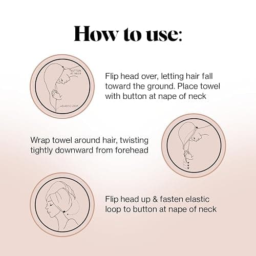 Kitsch Satin Microfiber Hair Towel Wrap for Women - Super Absorbent, Quick Dry, Anti-Frizz - for Long and Short Hairs, Turbans for Women, Wet and Curly Hair Wrap - Blush - Blush thumbnail 5