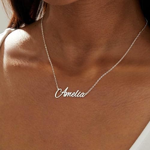 Personalized Name Necklace for Women,18k Gold Plated Handmade Custom Name Necklace,Mother's Day Customized Jewelry Gifts for Mom Wife thumbnail 8
