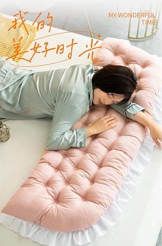 LQdpdd College Dorm Bed Bolster Pillow Long Reading Rectangular Headboard Pillow Backrest Support Cushion for Sitting in Bed Daybed Pillows Soft,White,Twin/90 * 50cm thumbnail 6