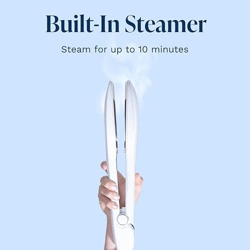 Nori Press Travel Steam Iron - Handheld Iron With Optional Steam Feature - No Ironing Board Required - Easy to Use w/ 6 Fabric Settings - Removes Wrinkles - User Manual Included -White thumbnail 6