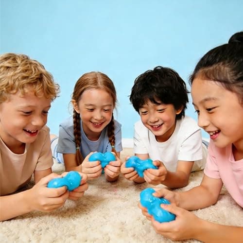 Soft Rubber Squeeze Toys, Exquisite Cube, Cooling Cube Toy, Stress-Relief Toy，Squeeze Cube Balls for Children and Adults to Relieve Anxiety and Stress; Exquisite Cube Ball Set (with Box) – Blue thumbnail 4