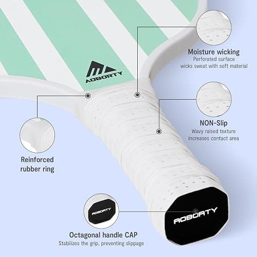 AOBORTY Pickleball Paddles 4 Pack - USAPA Light Graphite Premium Rackets Fiber Face & Polymer Honeycomb Core Pickleball Set with 4 Outdoor Indoor Balls Including Portable Carry Bag thumbnail 3